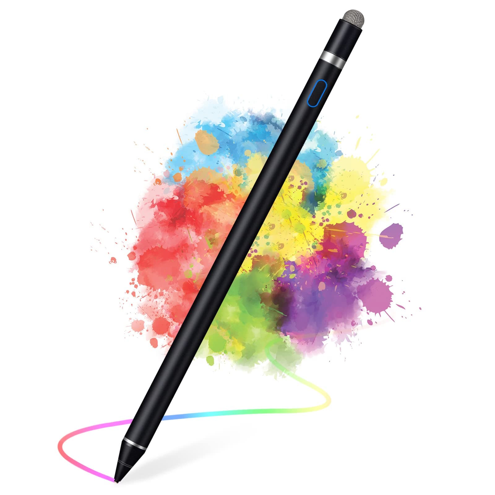 Active Stylus Pens for Touch Screens, Active Pencil Smart Digital Pens Fine Point Stylist Pen Compatible with iPhone iPad,Android Smart Phone&Tablet Writing Drawing by maylofi, Deep Black