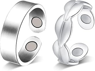 2PCS Copper Rings for Women,99.99% Pure Copper Magnetic Ring, Lymphatic Jewelry Gifts for Womens