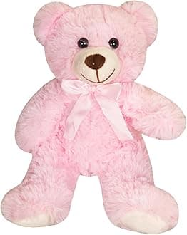 Teddy Bear Stuffed Animal，13.78'' Pink Teddy Bear Plush Toy Cuddly Valentine’s Day Gift for Boyfriend or Girlfriend (Pink)