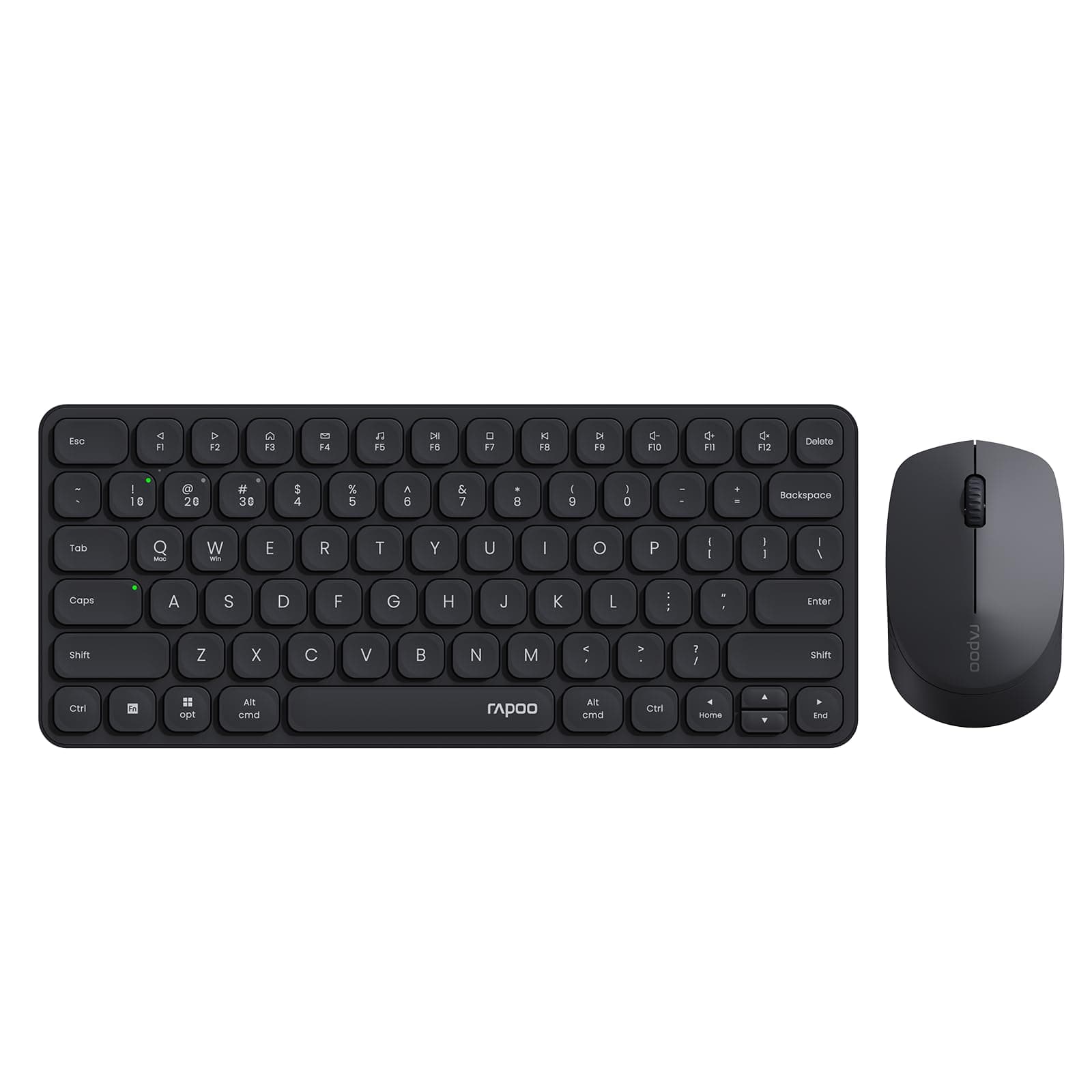 RAPOO 9010M Wireless Keyboard Mouse Set, Wireless, Bluetooth, 5.0/4.0/2.4GHz, Silent Click, Compatible with Windows/Mac/Linux/Chrome, 4 Devices Simultaneously Connected, Battery Powered, Black