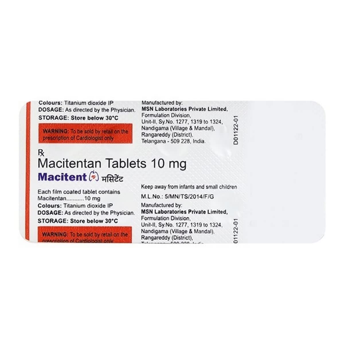 Macitent 10mg - Strip of 10 Tablets