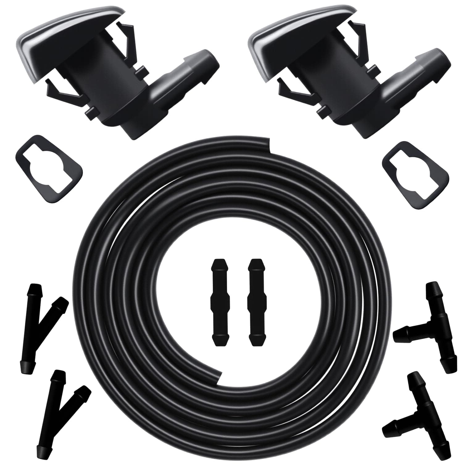 Windshield Washer Nozzles Wiper Spray Kit Replacement Fit For 07-17 GMC Acadia, 09-17 Chevrolet Traverse,07-10 Saturn Outlook, 07-11 Buick Enclave .OEM #: 25823360.