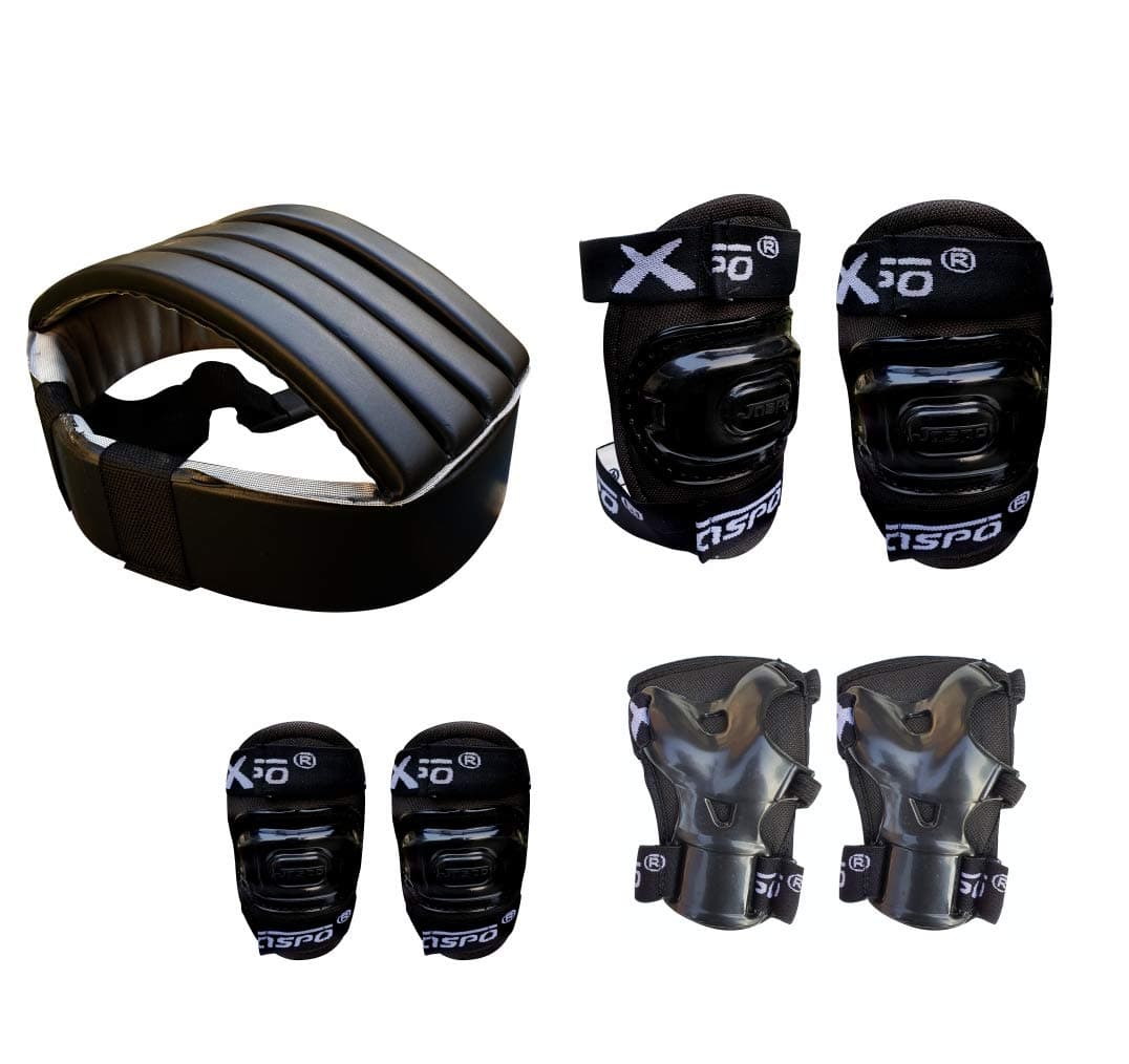 jaspoSecure Skating Protective Bundle for Age Group Up to 14 Years. (Black)