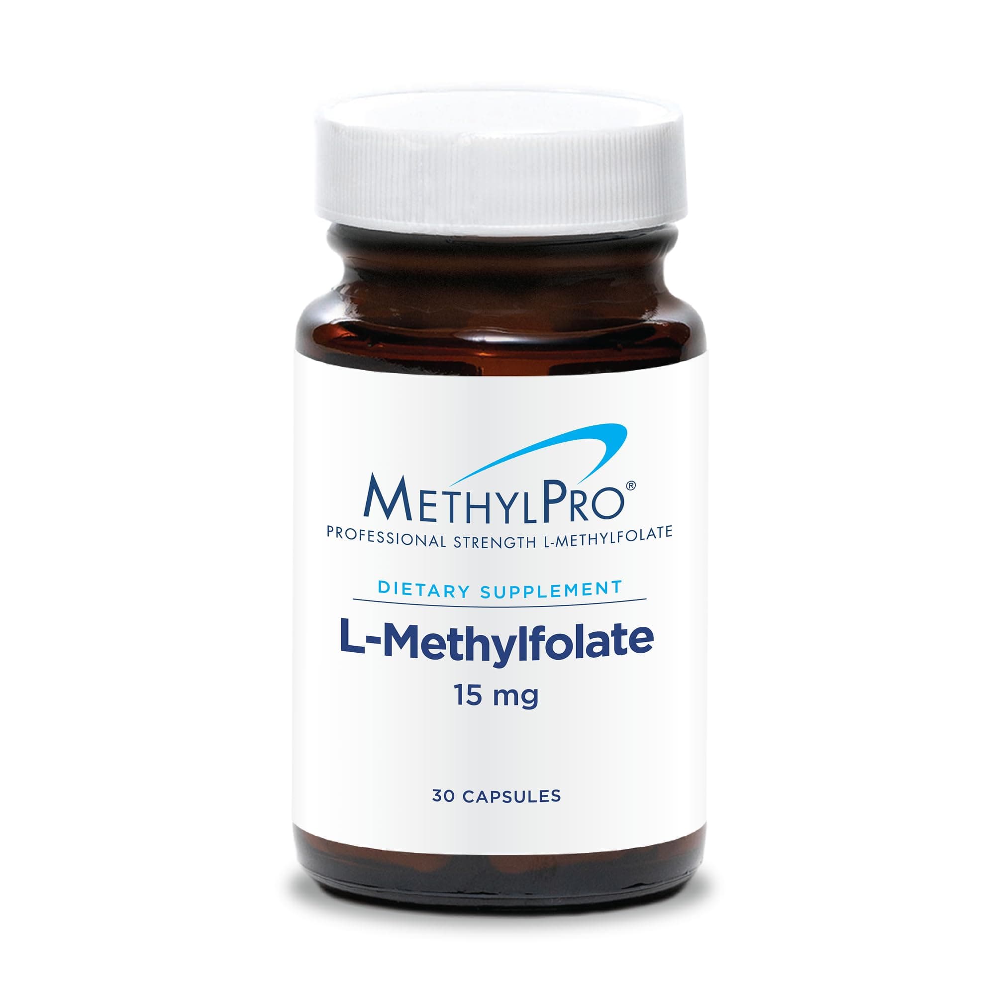 MethylPro 15mg L-Methylfolate (30 Capsules) - Professional Strength Active Methylfolate, 5-MTHF Supplement for Mood, Brain Health + Immune Support, Non-GMO + Gluten-Free with No Fillers