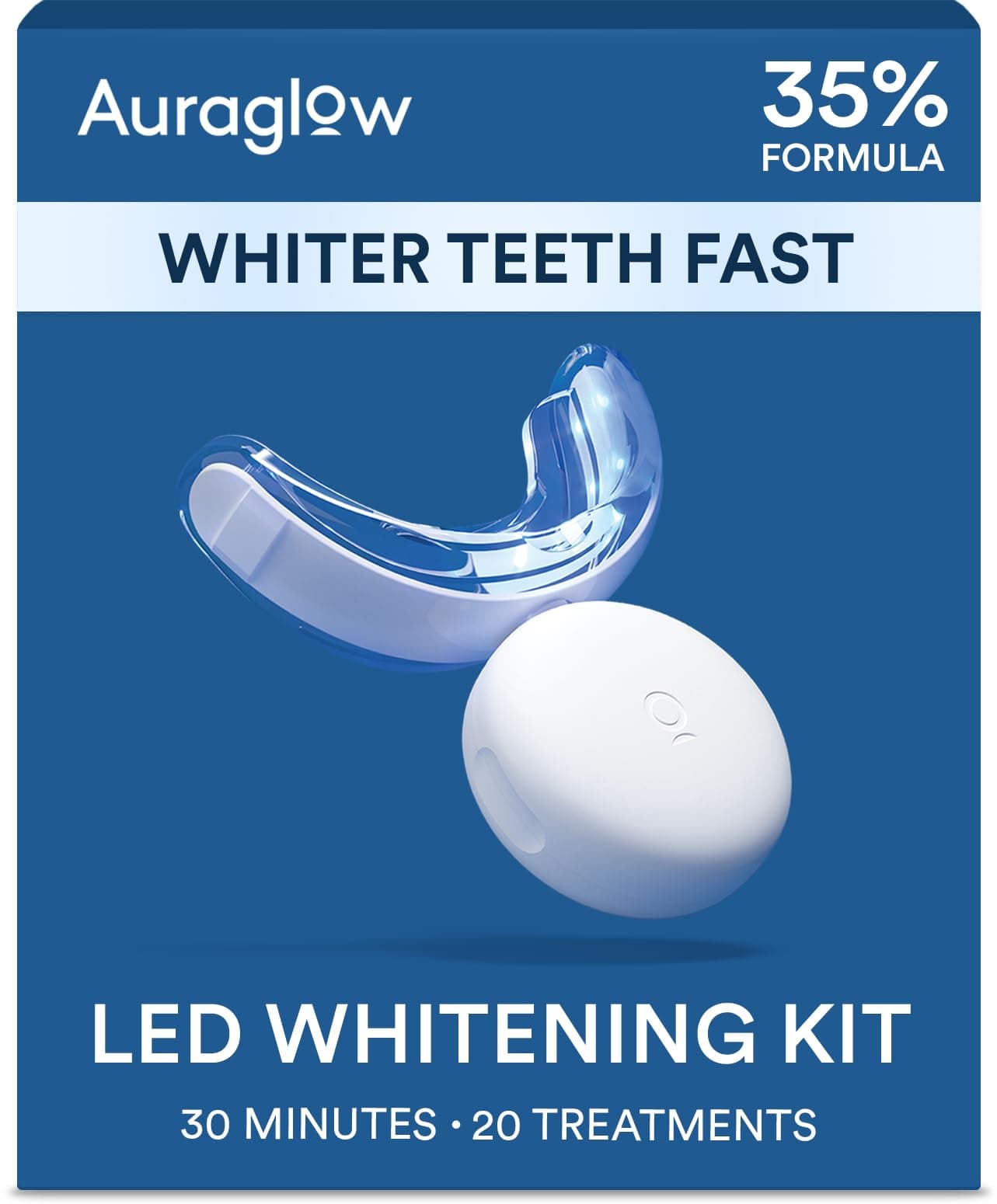 Teeth Whitening Kit, LED Accelerator Light, 35% Carbamide Peroxide Teeth Whitening Gel, 20+ Whitening Treatments, Whitens up to 10 Shades in 7 Days