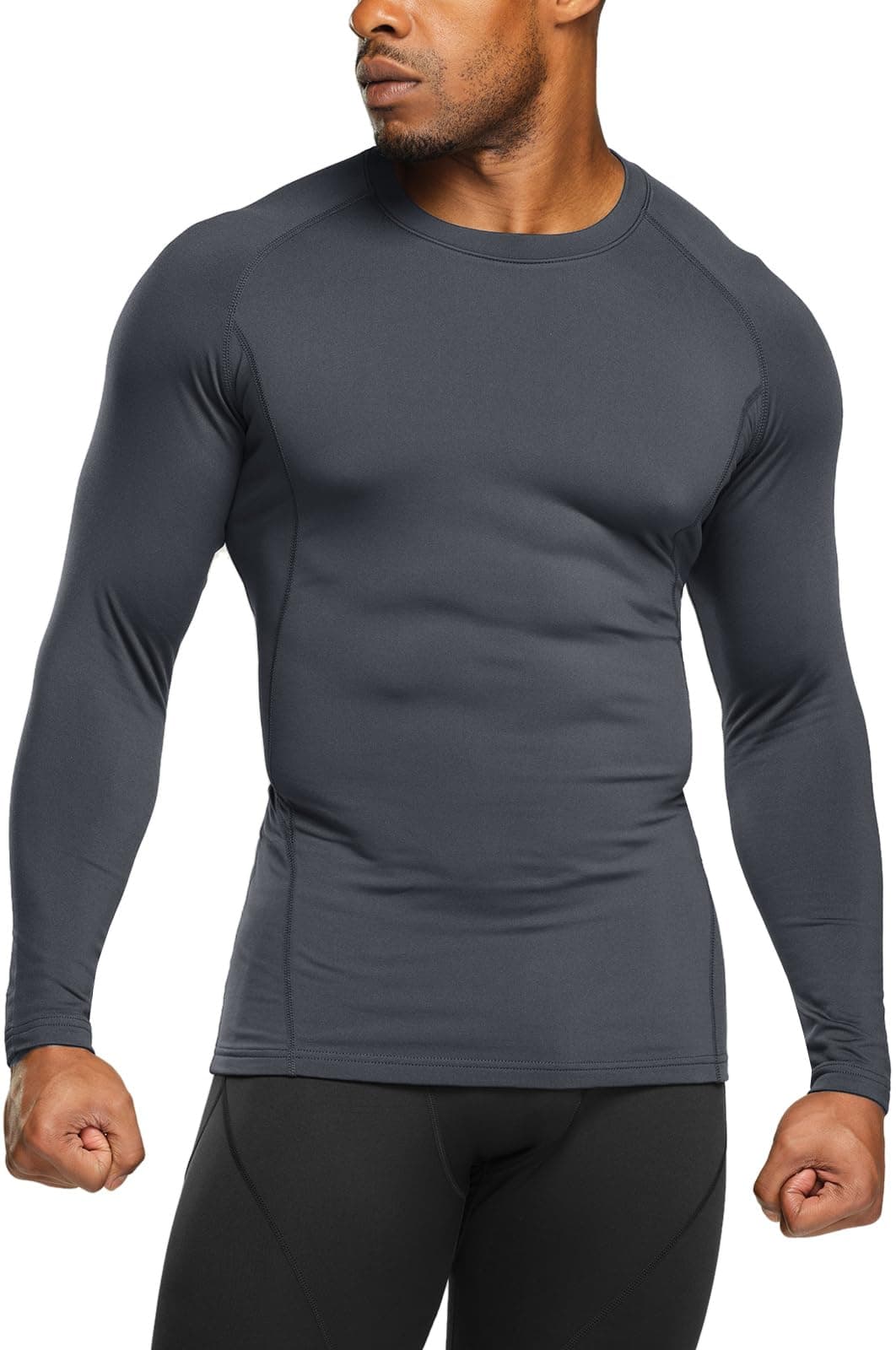 - Men's Thermal Long Sleeve Compression Shirts, Athletic Base Layer Top, Winter Gear Running T-Shirt