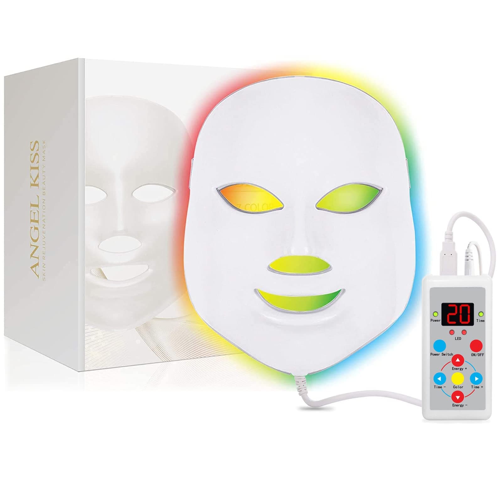 Light Beauty Mask - Led Face Mask Light Therapy - Red Light Therapy Mask for Face - LED Facial Skin Care Mask