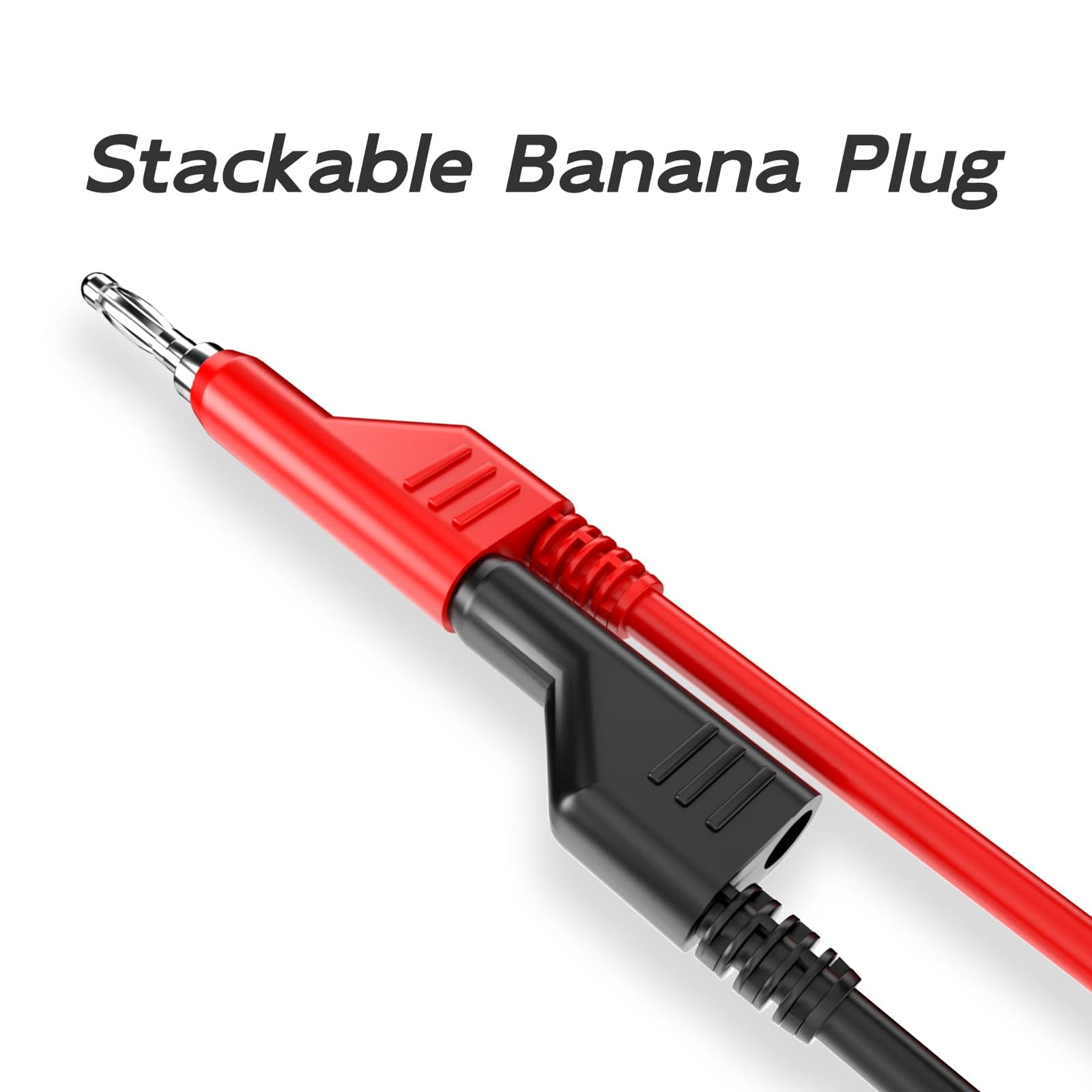 Goupchn 5PCS Stackable Banana to Banana Plug Test Leads Soft Electrical Test Cable Wire 3.3ft/1m for Multimeter 1000V 15A