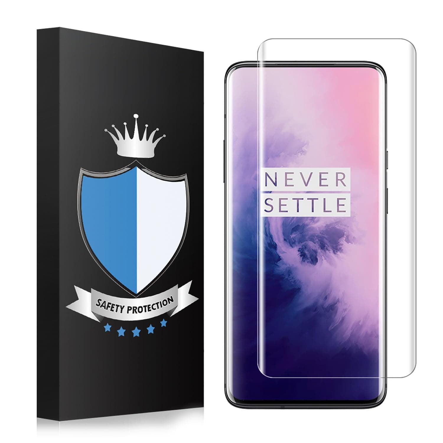 Alinsea Screen Protector for OnePlus 7 Pro/7T Pro Tempered Glass [Full Adhesive] [Fingerprint Sensor Compatible][3D Glass] Screen Protector for OnePlus 7 Pro/7T Pro