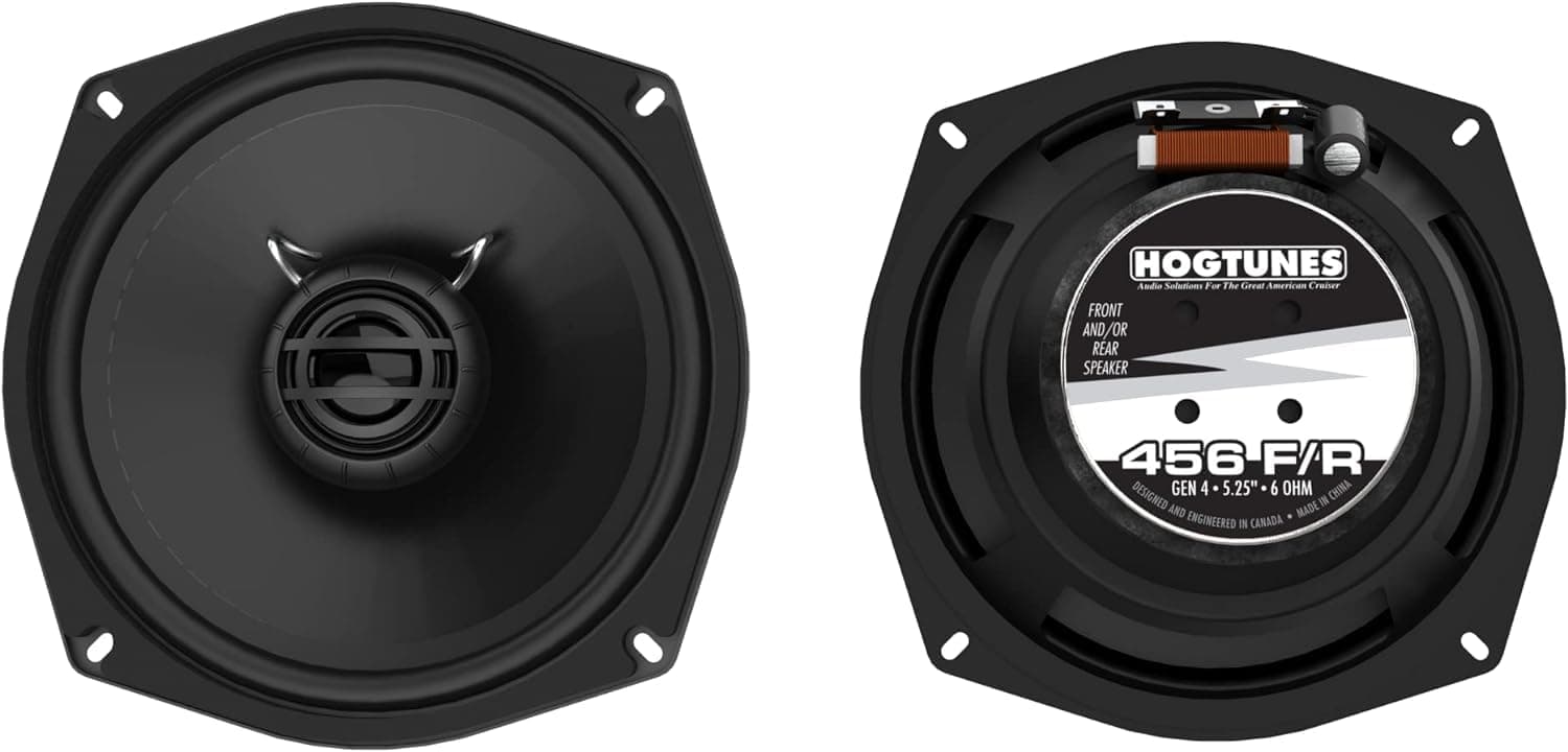 Hogtunes 456F/R 5.25" Replacement for Front or Rear Speakers (2 Pack), Fits 1998-2005 Harley-Davidson Motorcycles