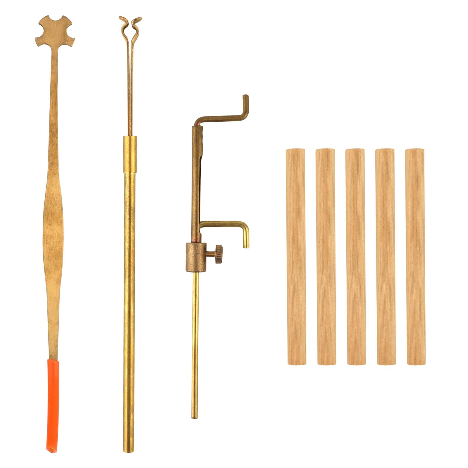 Violin Luthier Tool Kit - Install & Repair Set, Includes S Style Sound Post Setter, 5 Pcs Violin Sound Posts & Retriever Clip