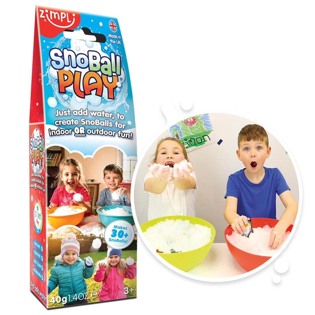 Kids Snoball Play, 40 g Size, White, Medium