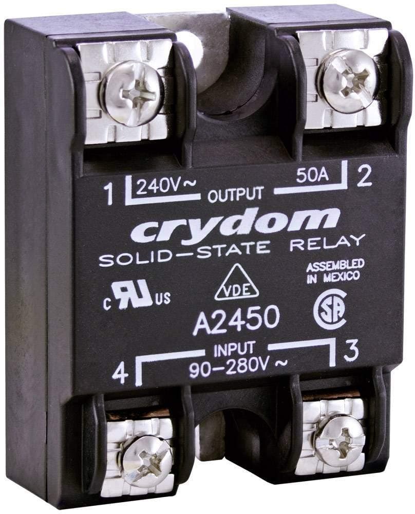 CRYDOM A2450 280 V RMS Maximum Load, 50 A RMS, SCR, Solid State Relay, Surface Mount, Zero Cross