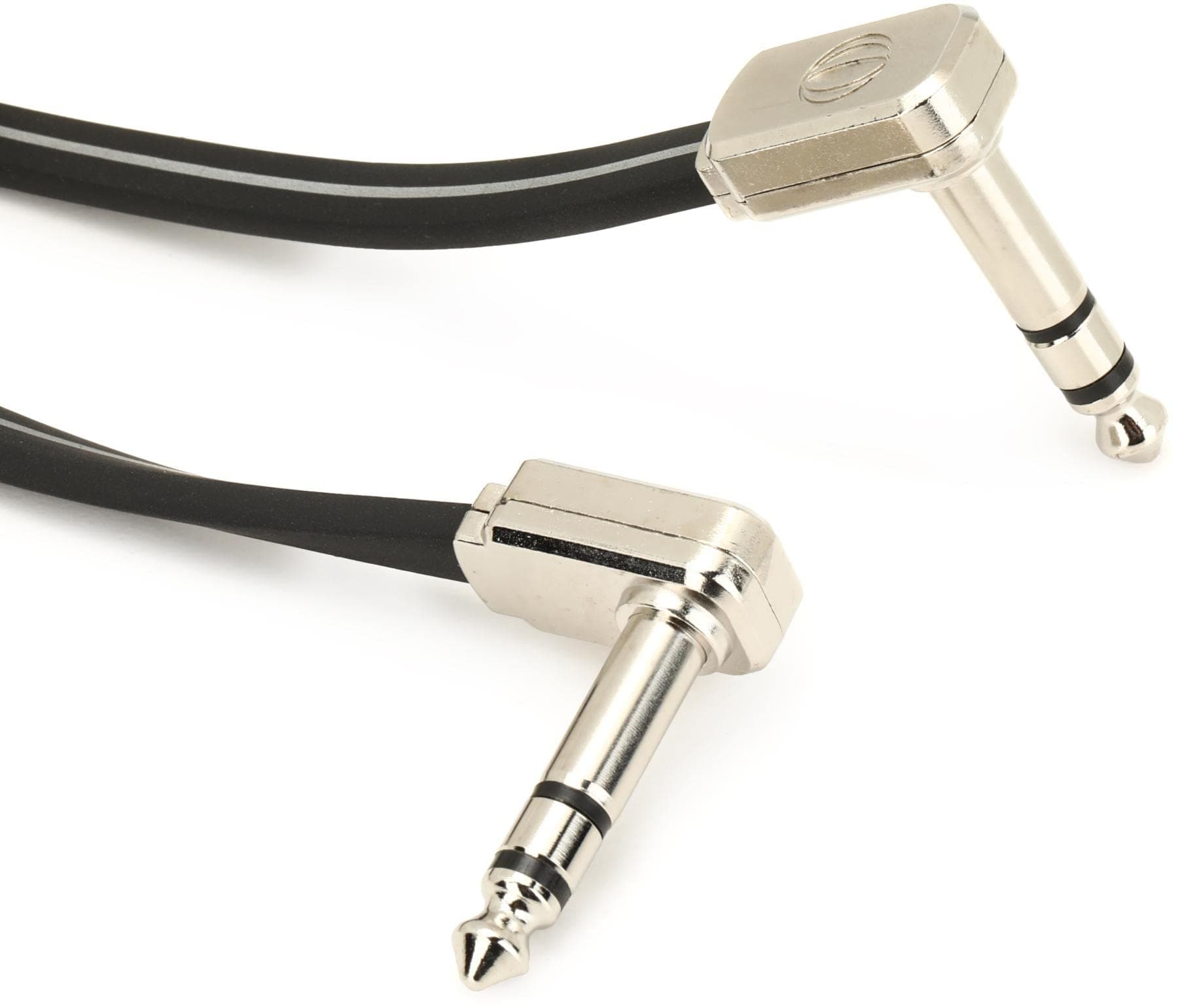 Flat Ribbon Stereo Patch Cable, 6in, Black (P06408)