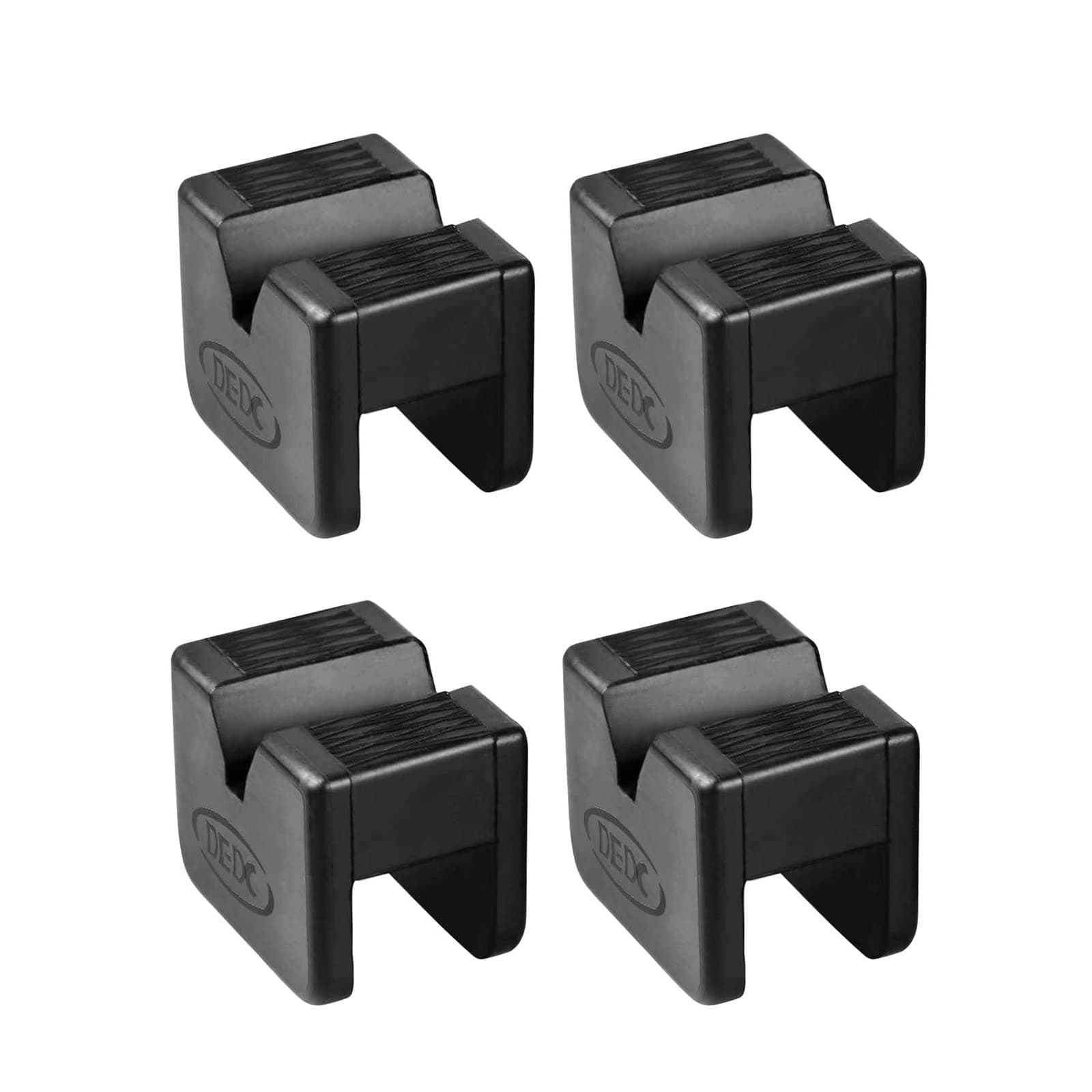 DEDC 4pcs Jack Stand Pad for Axle Stands, Rubber Block Slotted Frame Rail Protector, Pinch Welds Protector 2.4x1.7x1.7inch