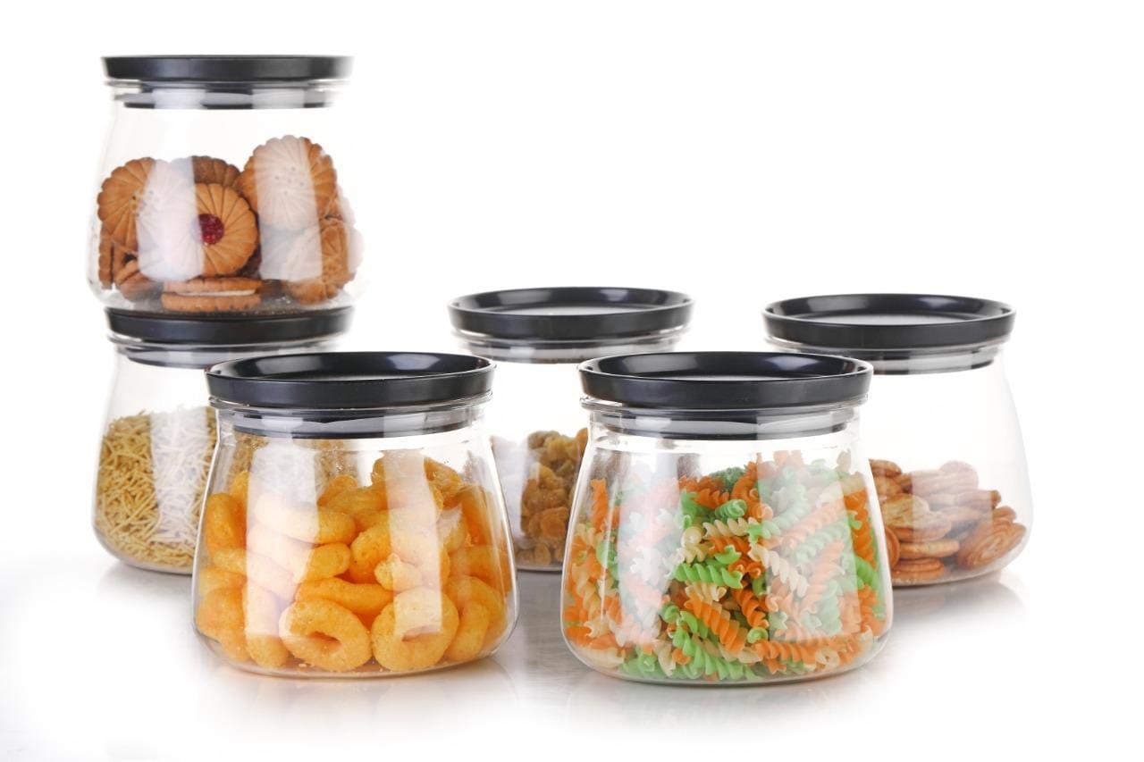 Airtight Container Jar Matuki Shape For Kitchen Collection Perfect for Organizing Pantry Staples, Spices, and Snacks in Freshness and Essential Kitchen Organizer (6 Pcs) (Matuki)