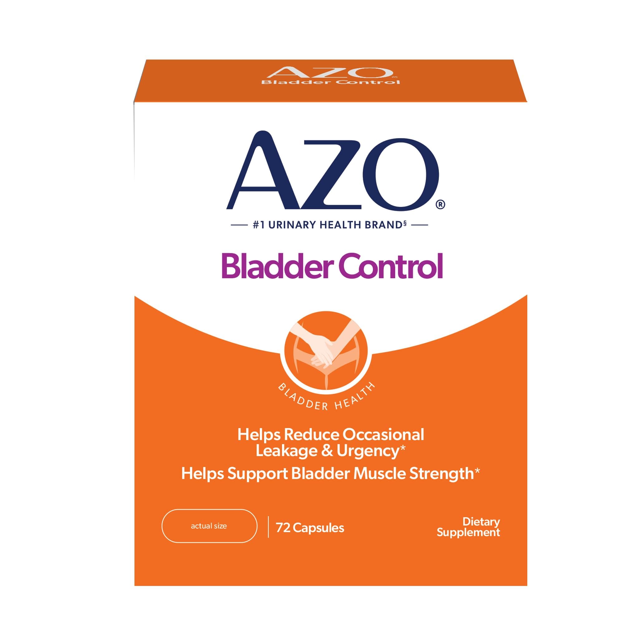 AZO Bladder Control with Go-Less Daily Supplement | Helps Reduce Occasional Urgency* | Helps reduce occasional leakage due to laughing, sneezing and exercise†† | 72 Capsules