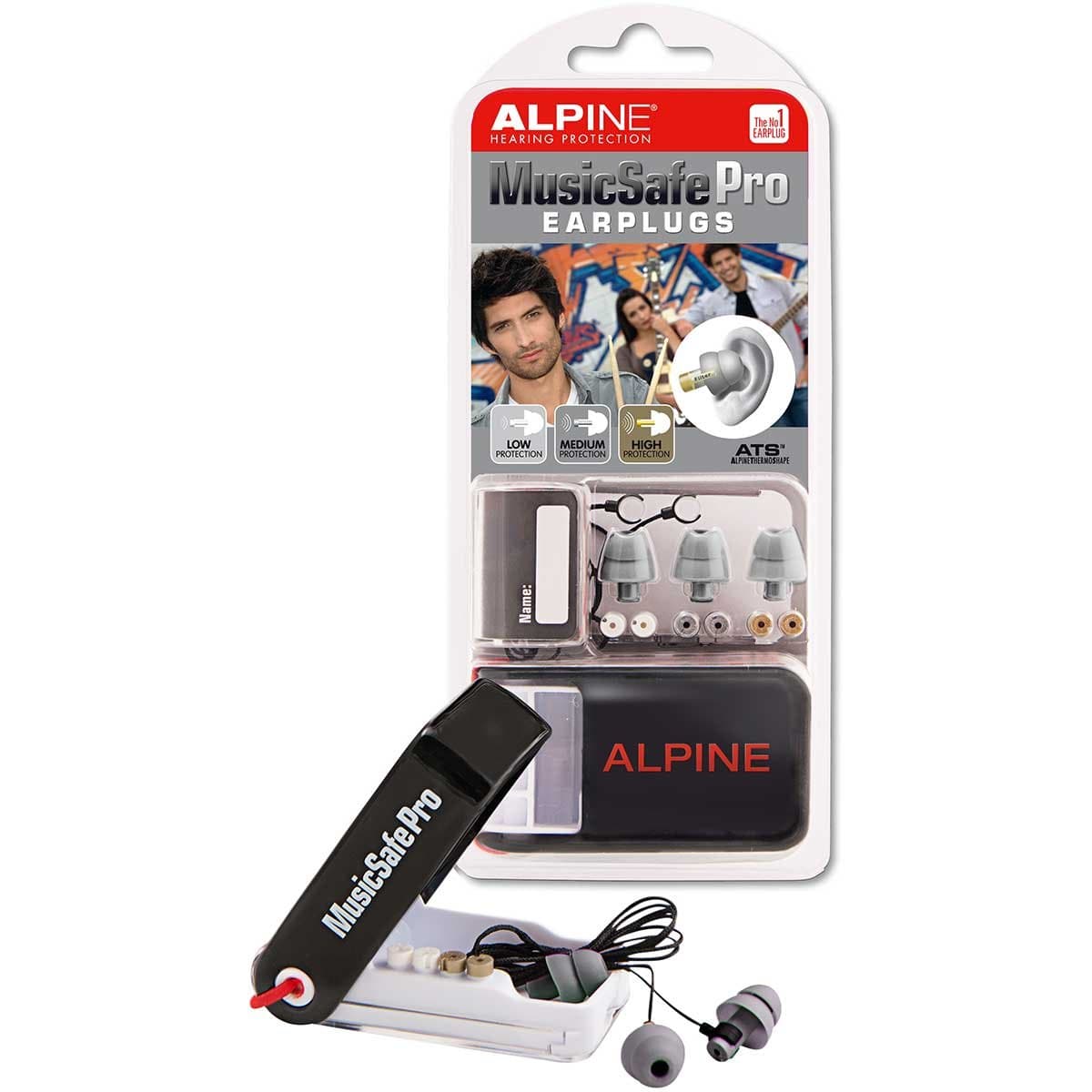 Alpine Hearing Protection Alpine Hearing Protection System for Musicians, Silver (MUSICSAFE-PRO-SLV), AMS
