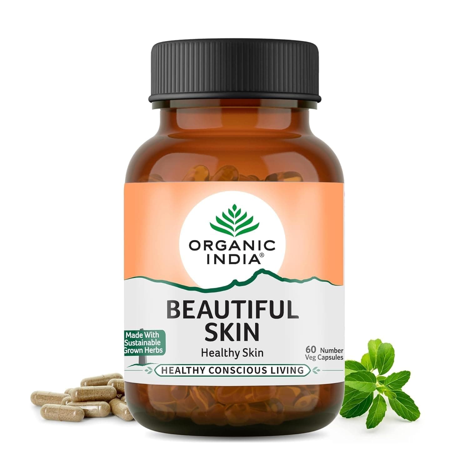 Organic India Beautiful Skin Capsule Bottle (60 Capsules)