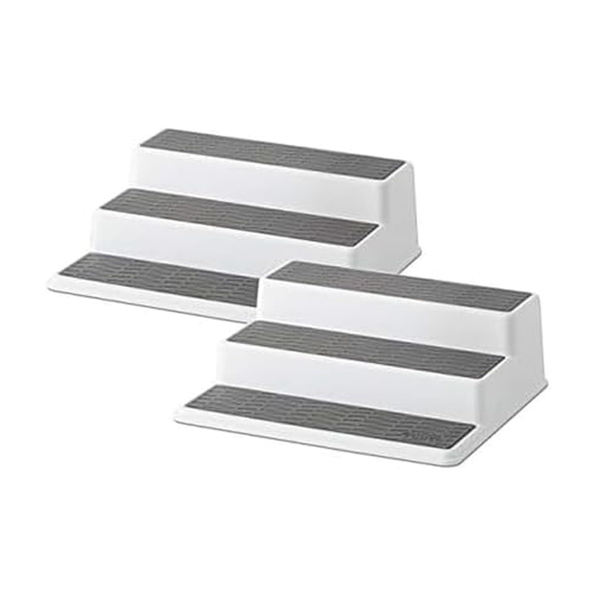 Copco Grey 2 Non-Skid 3-Tier Spice Rack Organizer for Pantry, 2-Pack, 10-Inch