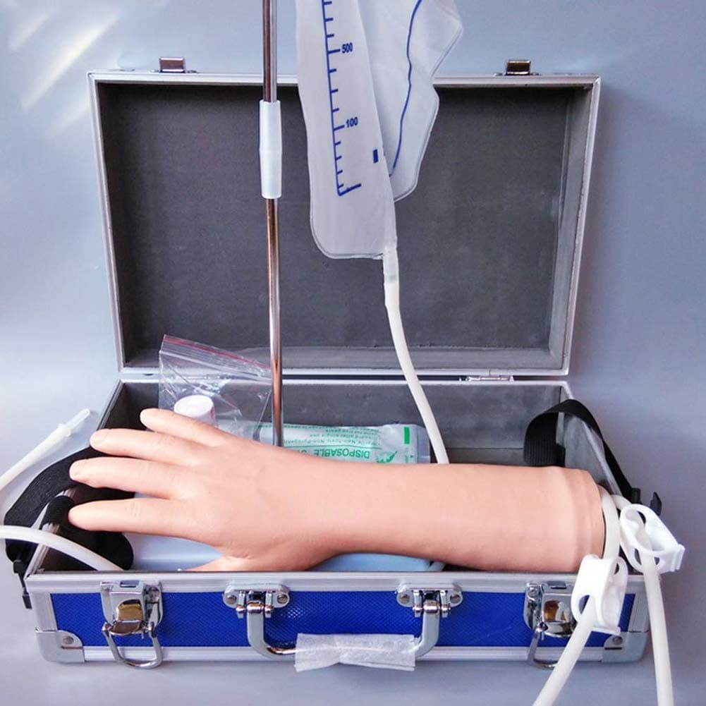 GXJ IV Practice Arm Infusion Model with IV Practice Arm Mold And Medical Shelf,Arm Venipuncture Training Model for Training And Perfecting IV Venipuncture Procedures And Techniques