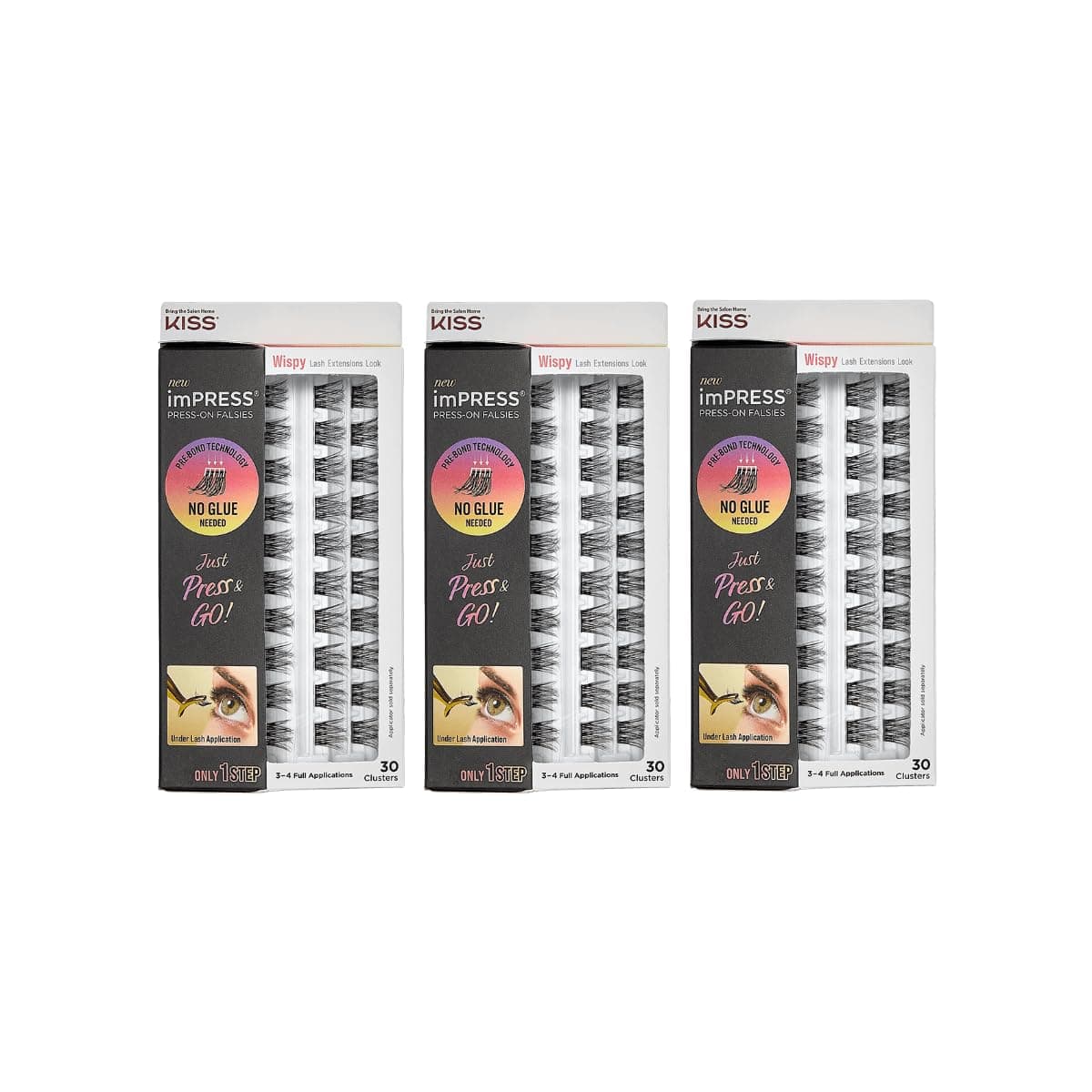 imPRESSPress-On Falsies 3-Pack Wispy - 90 Clusters