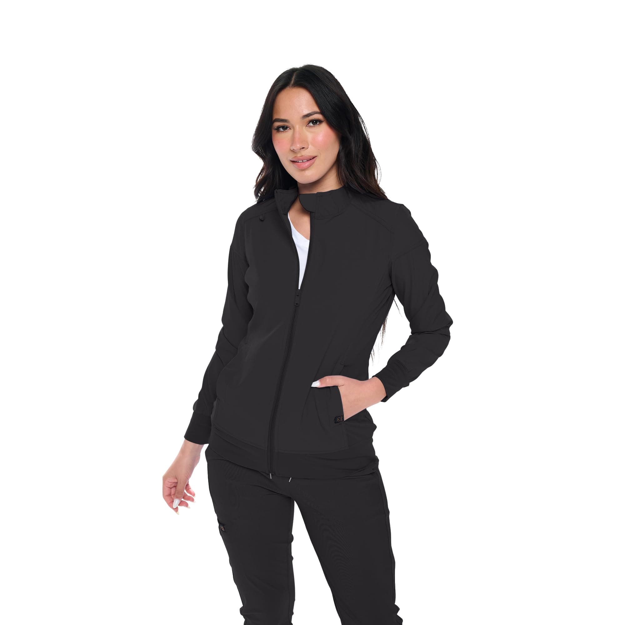 Monarch UniformsWomens Scrub Jacket Zippered Warm-up Jacket