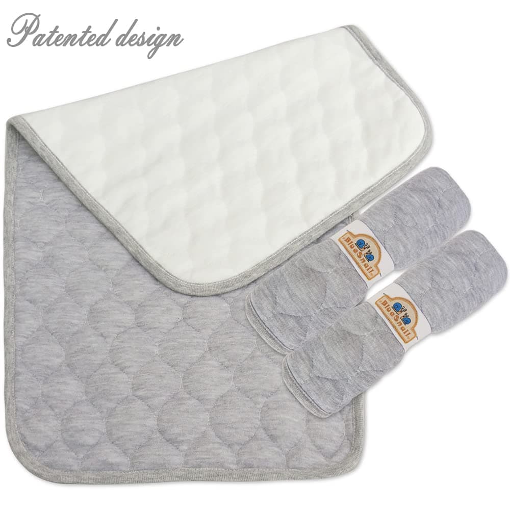 Bamboo Quilted Thicker Longer Waterproof Changing Pad Liners for Babies 3 Count (Grey Gourd Pattern) by BlueSnail