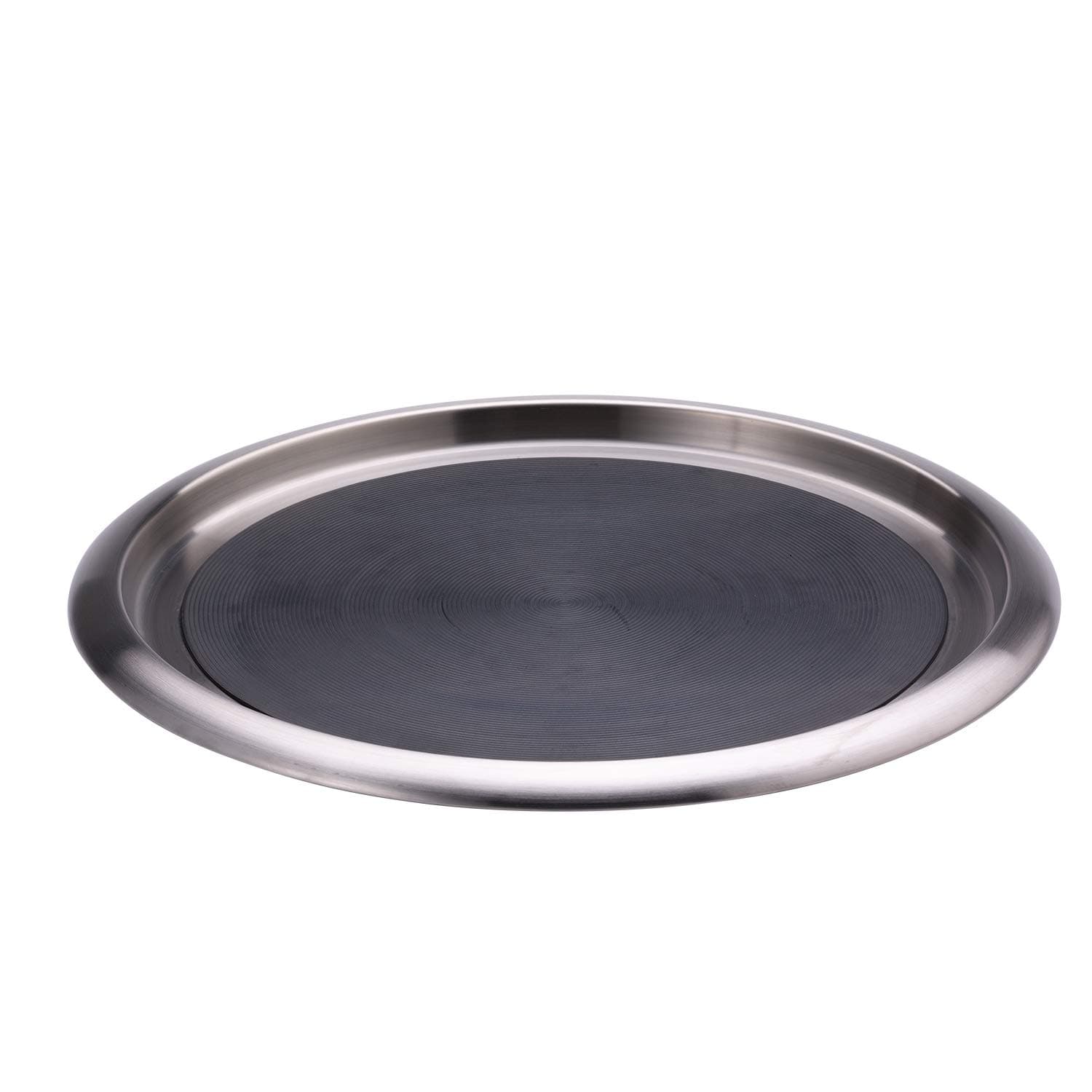 Service Ideas TR1614SR Tray, 18/8 Stainless Steel, Solid Rubber, 16" x 14"