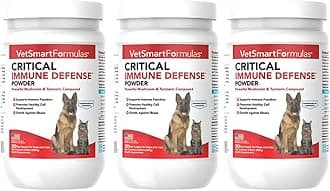 VetSmart Formulas Critical Immune Defense for Dogs & Cats; Supports Normal Cell Growth - Turkey Tail, Reishi, Shiitake and Maitake Mushroom with Patented White Turmeric Root Extract