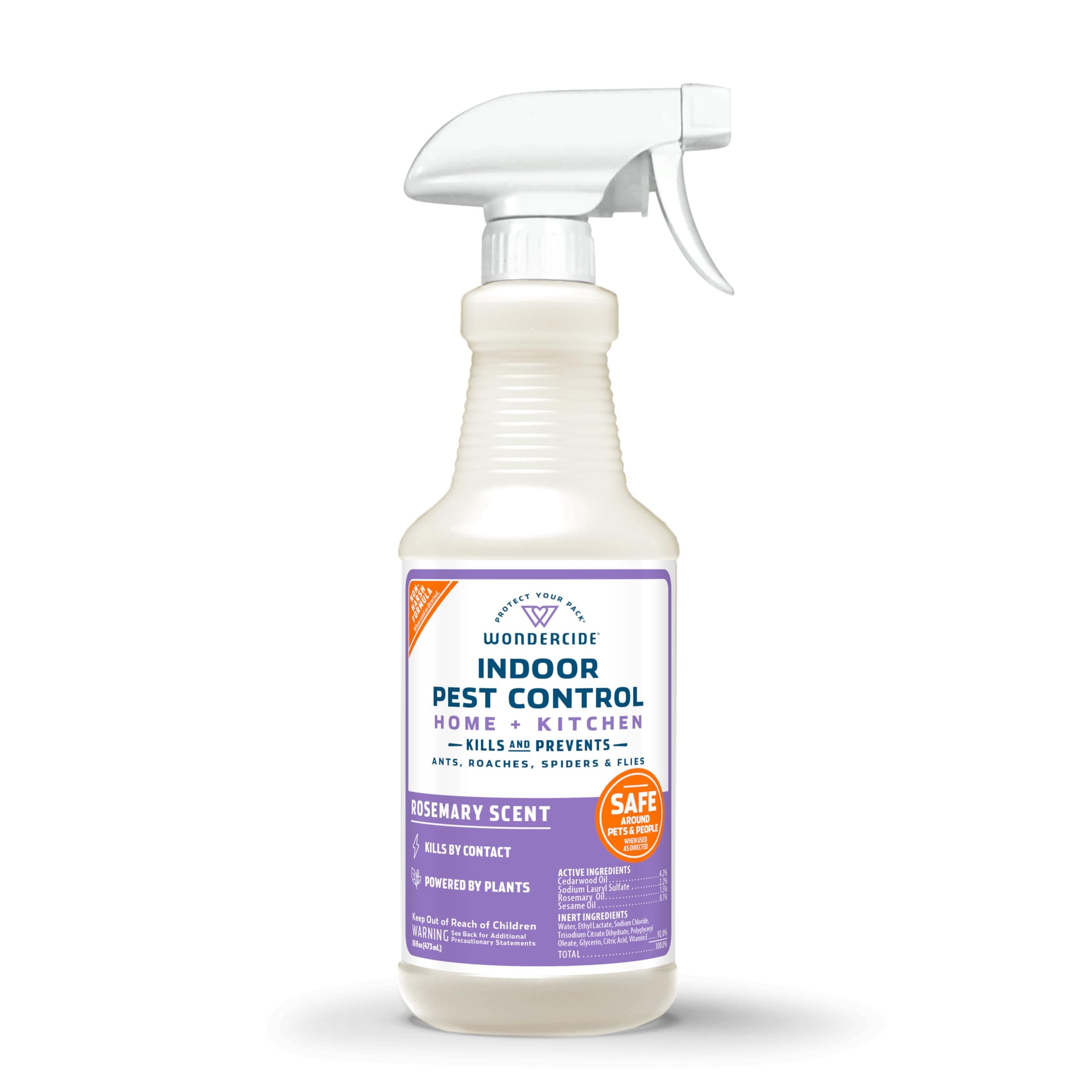 Indoor Pest Control Spray for Home and Kitchen - Ant, Roach, Spider, Fly, Flea, Bug Killer and Insect Repellent - with Natural Essential Oils - Pet and Family Safe — Rosemary 16 oz