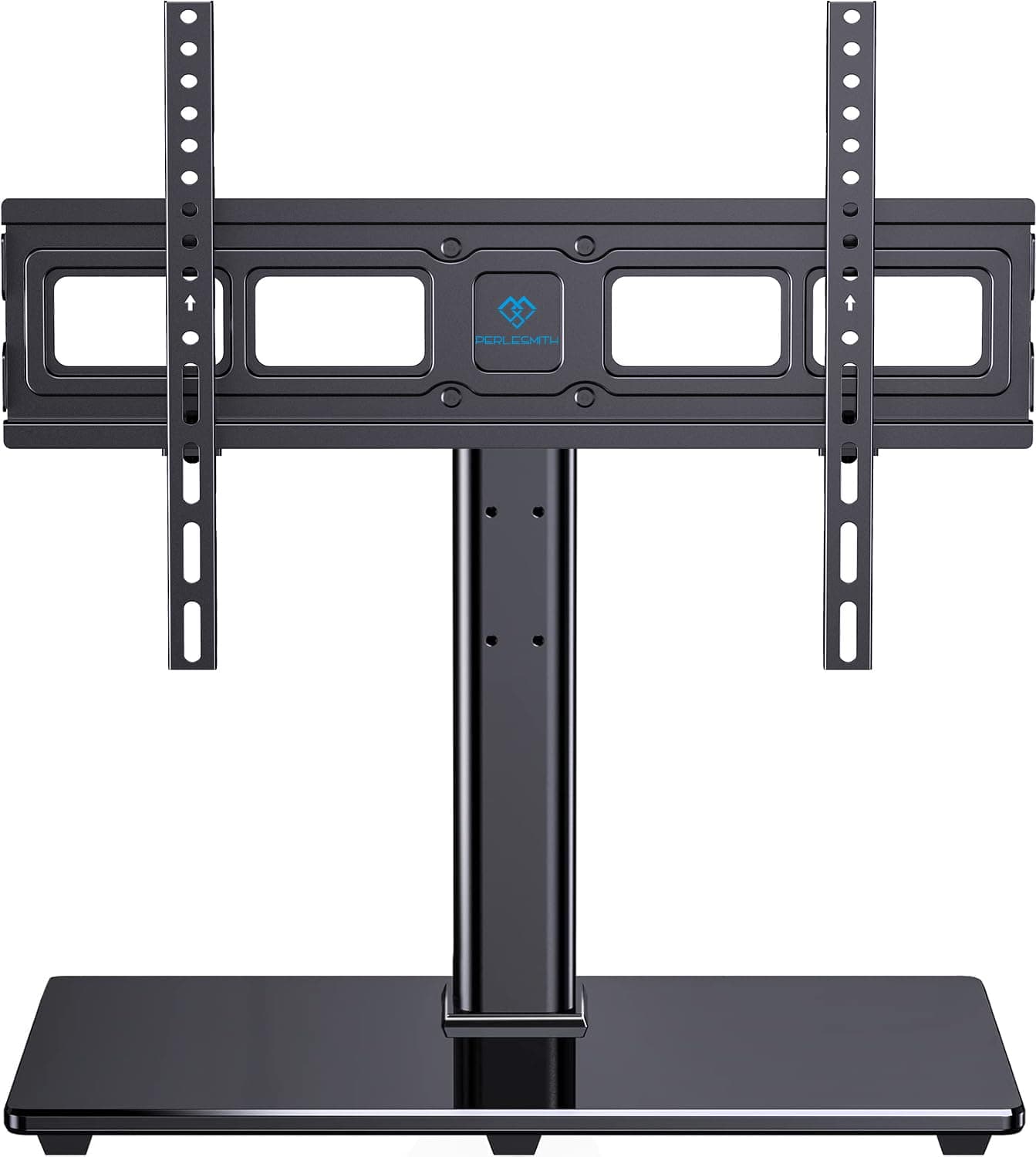 PERLESMITH Universal TV Stand Table Top TV Base for 37-70 inch LCD LED OLED 4K Flat Screen TVs-Height Adjustable TV Mount Stand with Tempered Glass Base, VESA 600x400mm, Holds up to 99lbs PSTVS11