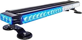 CUMART26.5" 54 LED Emergency Warning Flashing Light Bar For Firefighter Trucks EMS Law Enforcement Vehicles Police Cop Car Double Side Strobe Light Traffic Advisor Magnetic Base