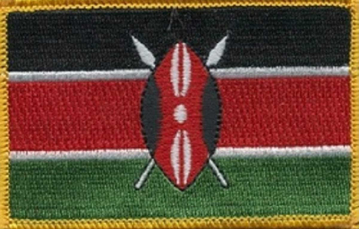 Kenya Flag Patch, Measures 3.50" x 2.25", International Embroidered Iron On or Sew On Flag Patch Emblems Over 100 Patch Options Available