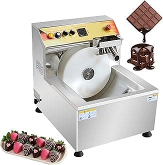 Commercial Chocolate Fountain Machine Chocolate Melting Tempering Machine Commercial Hot Chocolate Heater 1200W 12.4L 110V Vibration 8kg/batch