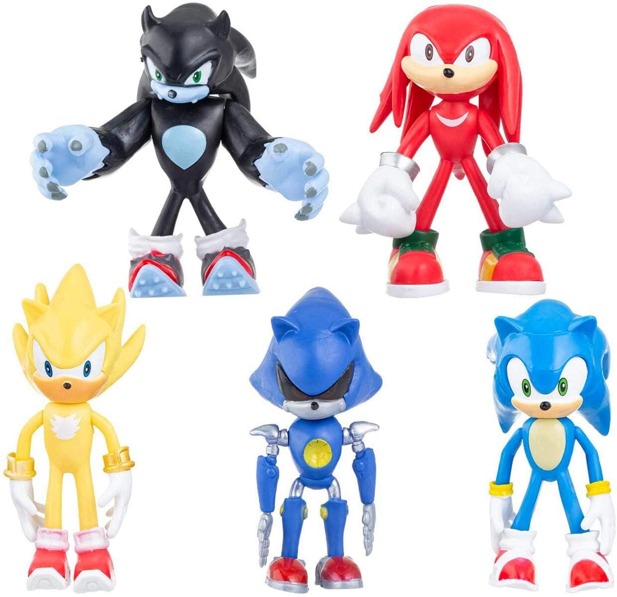 5 Pack Sonic The Hedgehog Action Figures | Sonic Action Figure Set | Perfect Kids Gifts | 4.7 inches Tall | Cake Toppers