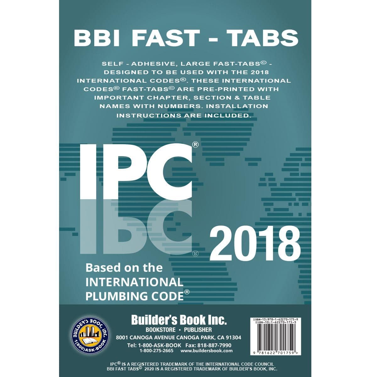 2018 International Plumbing Code (IPC) Fast Tabs Pamphlet – 1 December 2017