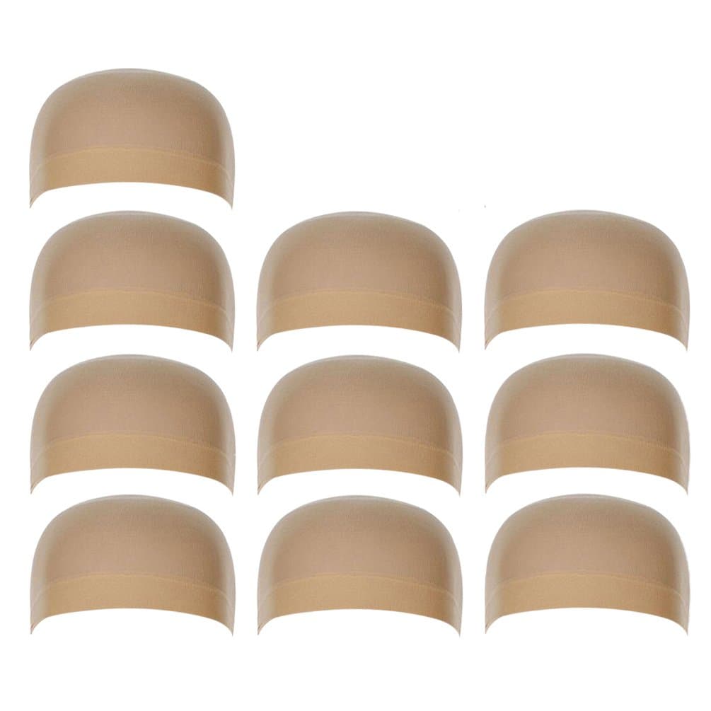 Wig Caps, 10pcs Stretchy Nylon Stocking Caps For Wig Cap For Women Beige