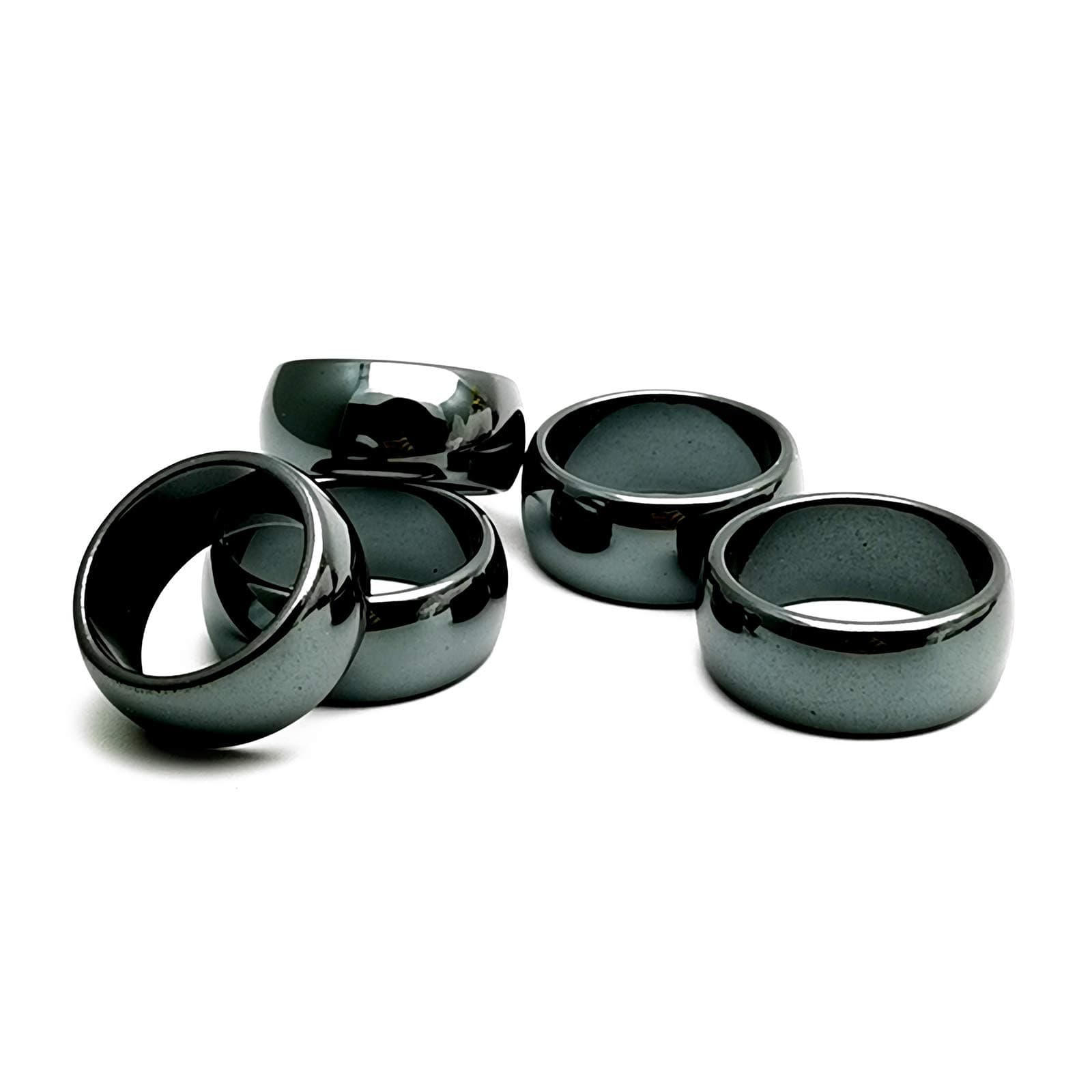 Hematite Stone Ring Collection – Mixed Sizes Unisex Pack, Perfect for Chakra Work, Daily Wear & Gift Giving