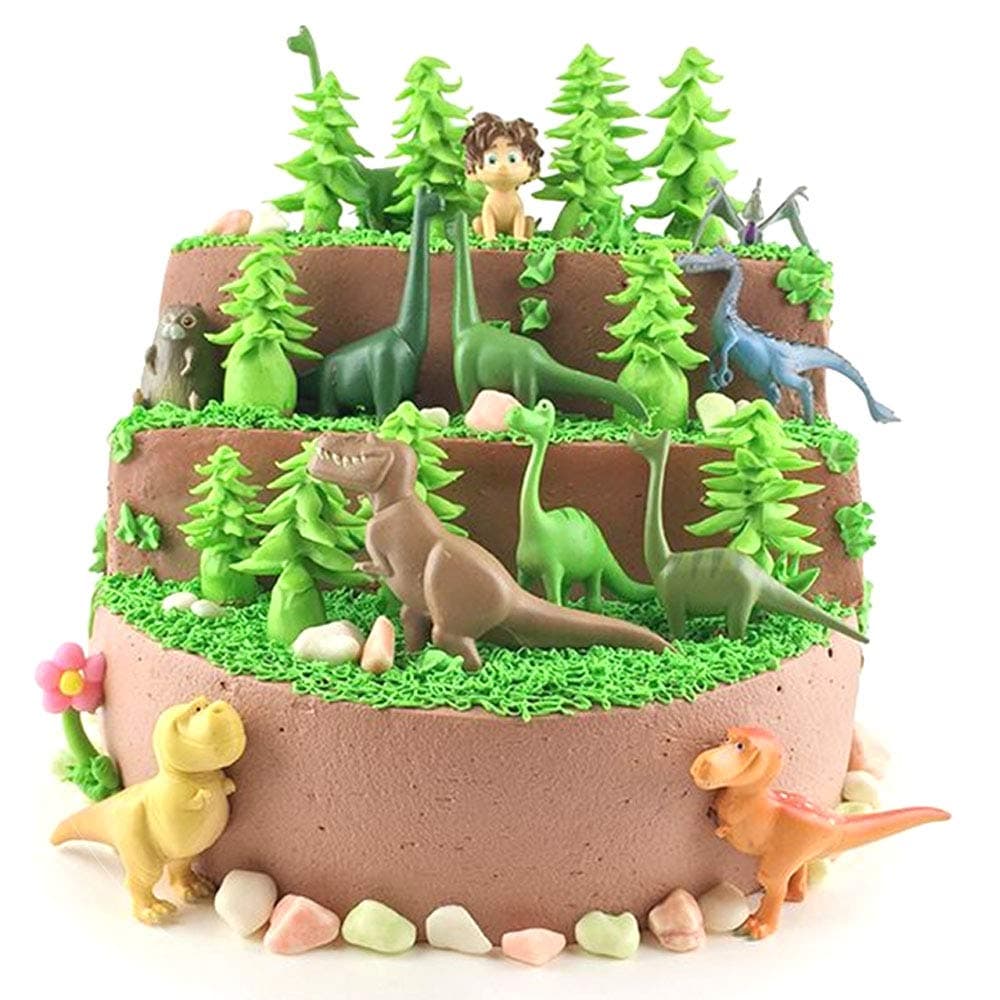 Dinosaur Action Figures | Party Decorations Supplies| Easter T-Rexes Playsets | 4 Inch Jungle Animal Toy | Set of 12 | Toys Realistic Wild | Miniature Animal Cupcake/Cake Topper | Party Favors