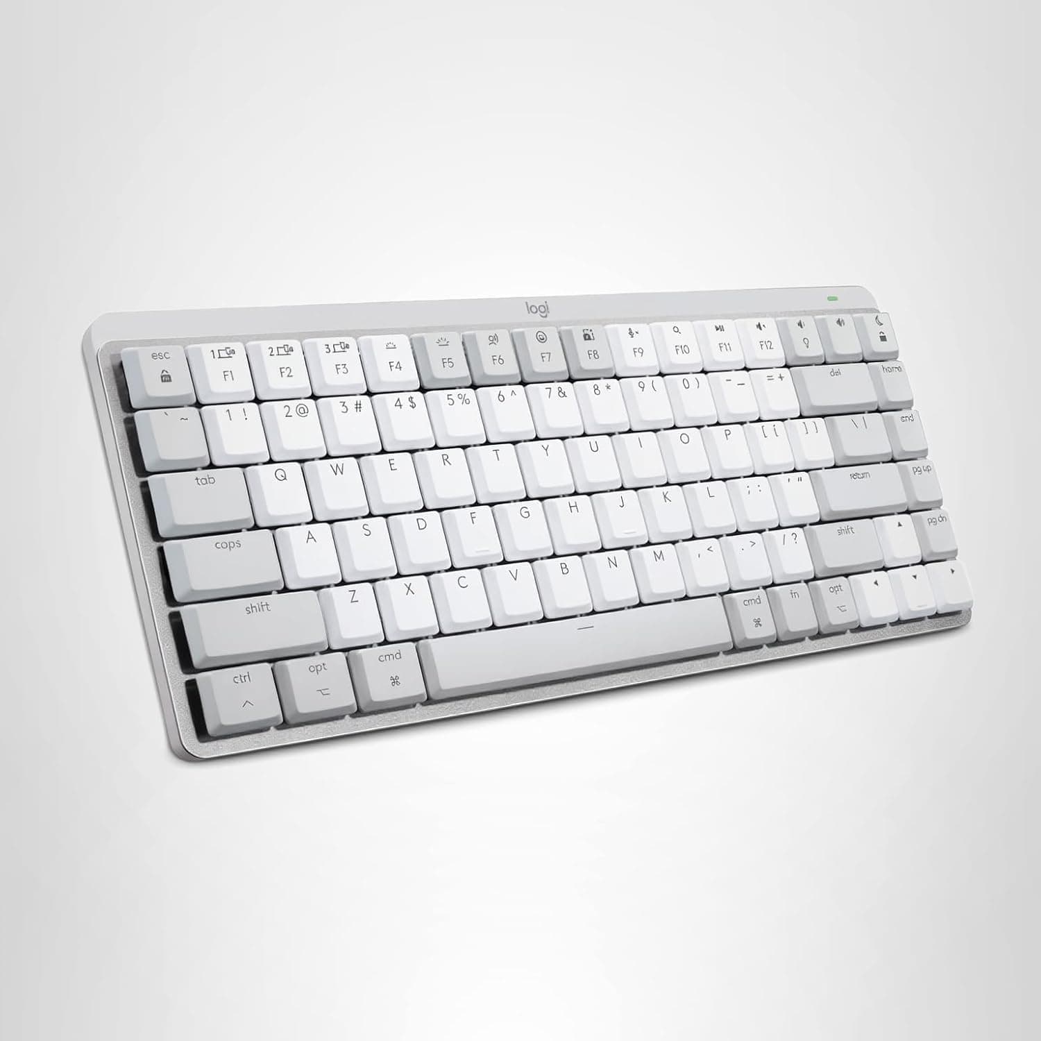 Logitech MX Mechanical Mini for Mac Wireless Illuminated Keyboard, Low-Profile Switches, Tactile Quiet Keys-Pale Grey (Renewed)