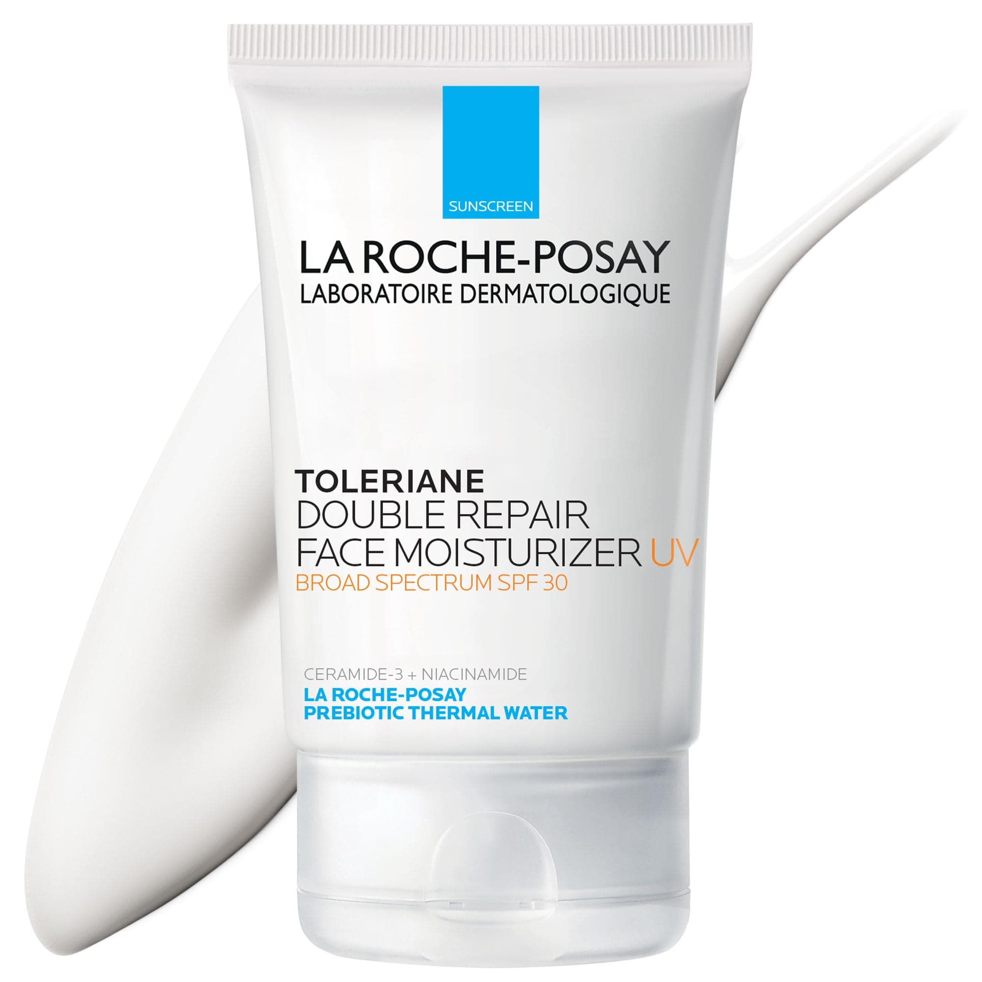La Roche-Posay Toleriane Double Repair Uv Face Moisturizer With Spf, Daily Facial Moisturizer With Ceramide And Niacinamide For All Skin Types, Sunscreen Spf 30, Oil Free, Fragrance Free, 1 Piece
