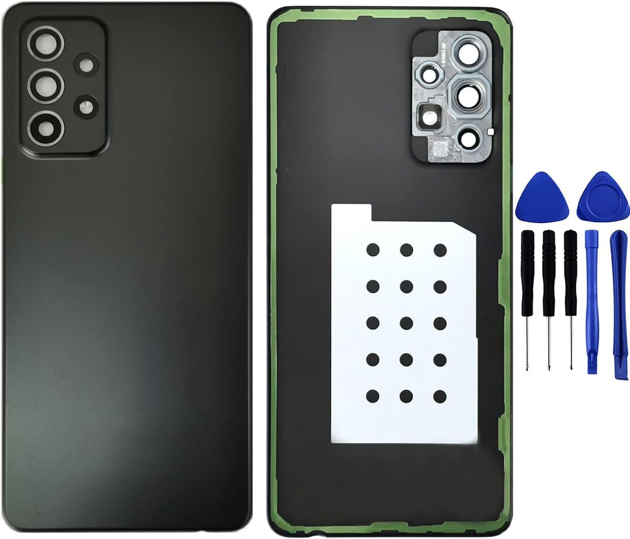 Galaxy A52 Back Cover Replacement A525U A52 5G A526 Back Door for Samsung Galaxy A52 2020 6.5" -A525F -A525M A525U Galaxy A52 5G -A526U Battery Door Rear Housing Repair Part (Awesome Black)