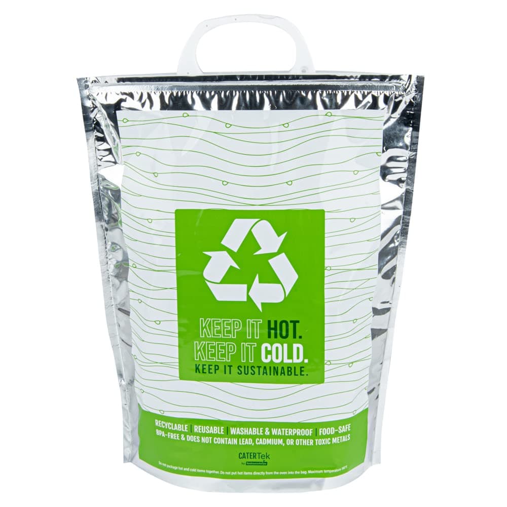 Cater Tek Green and Silver Plastic Thermal Bag