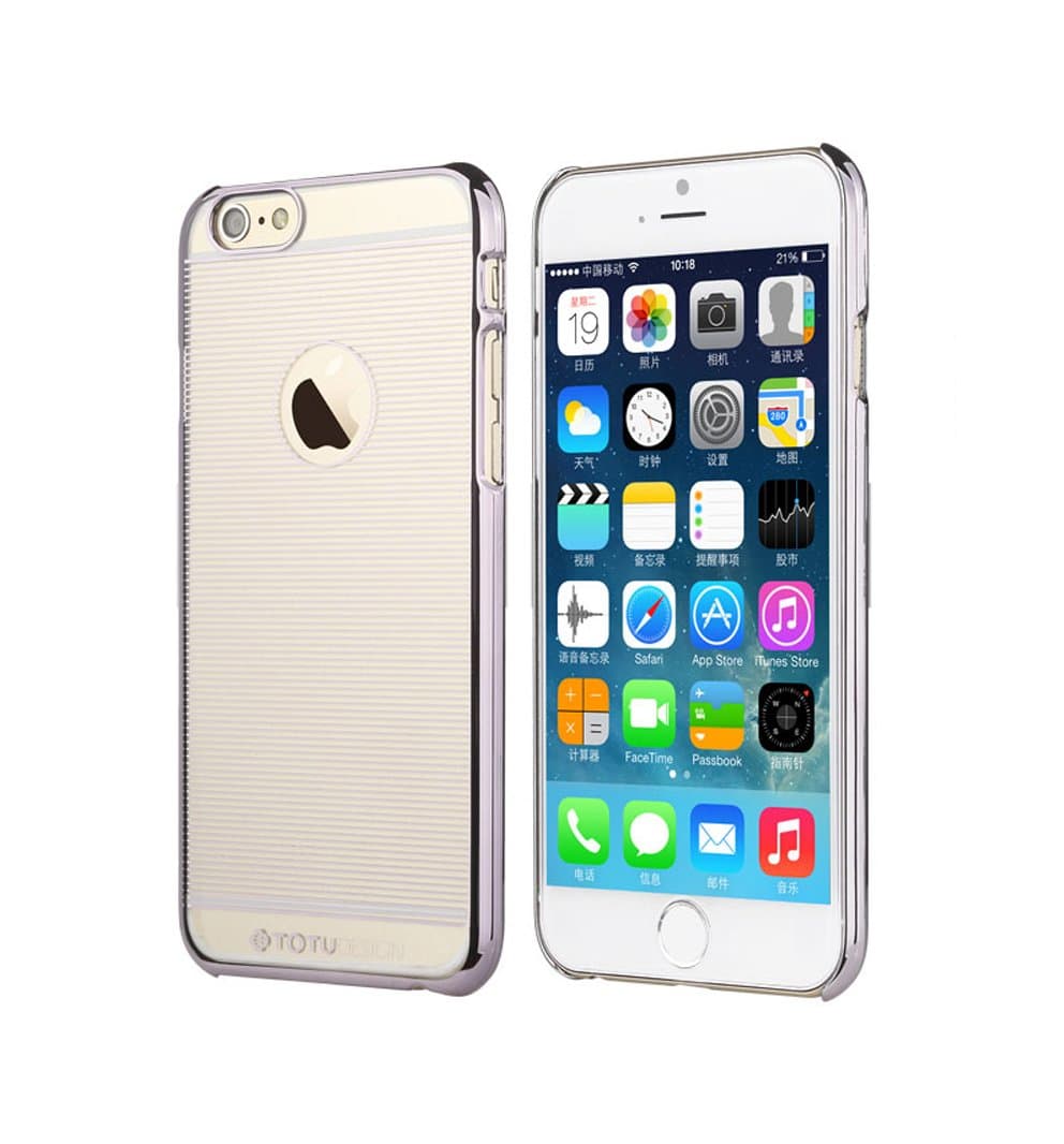 Slim Hybrid Bumper Case Clear Hard Case for iPhone 6 Plus 5.5" (Grey QF)