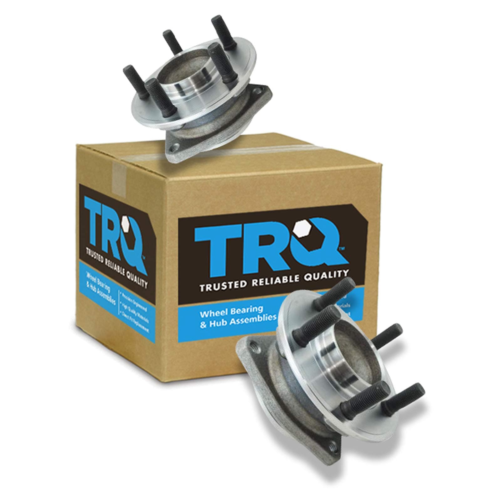 TRQ Front Wheel Hub Bearings Assembly Set Compatible with 2012-2023 Chrysler 300 Dodge Challenger Charger