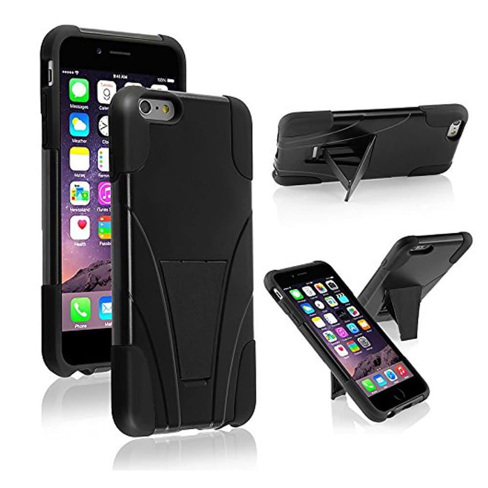 iPhone 6 plus Case,GOODEX Apple iPhone 6 plus 5.5 inch Case Slim Fit Dual Layer Defender Armor Stand Hybrid Cover with Kickstand for Apple iPhone 6 plus 5.5 BLACK