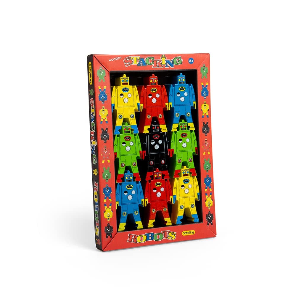 Schylling SC-WSR Wood Stacking Robots, Assorted Designs and Colours