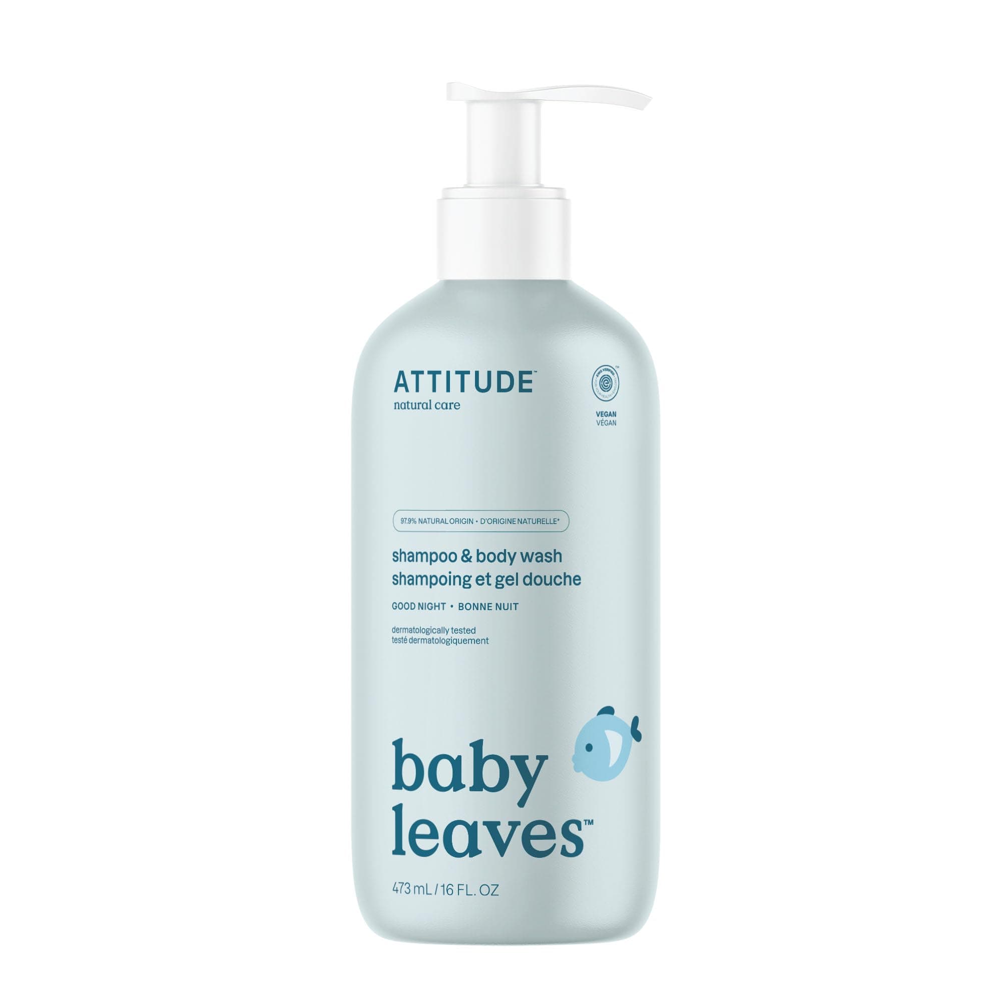 2in1 Hair Shampoo and Body Wash for Baby, Plant and Mineral-Based Gentle Formula, EWG Verified, Vegan Baby Products, Good Night, 473 mL