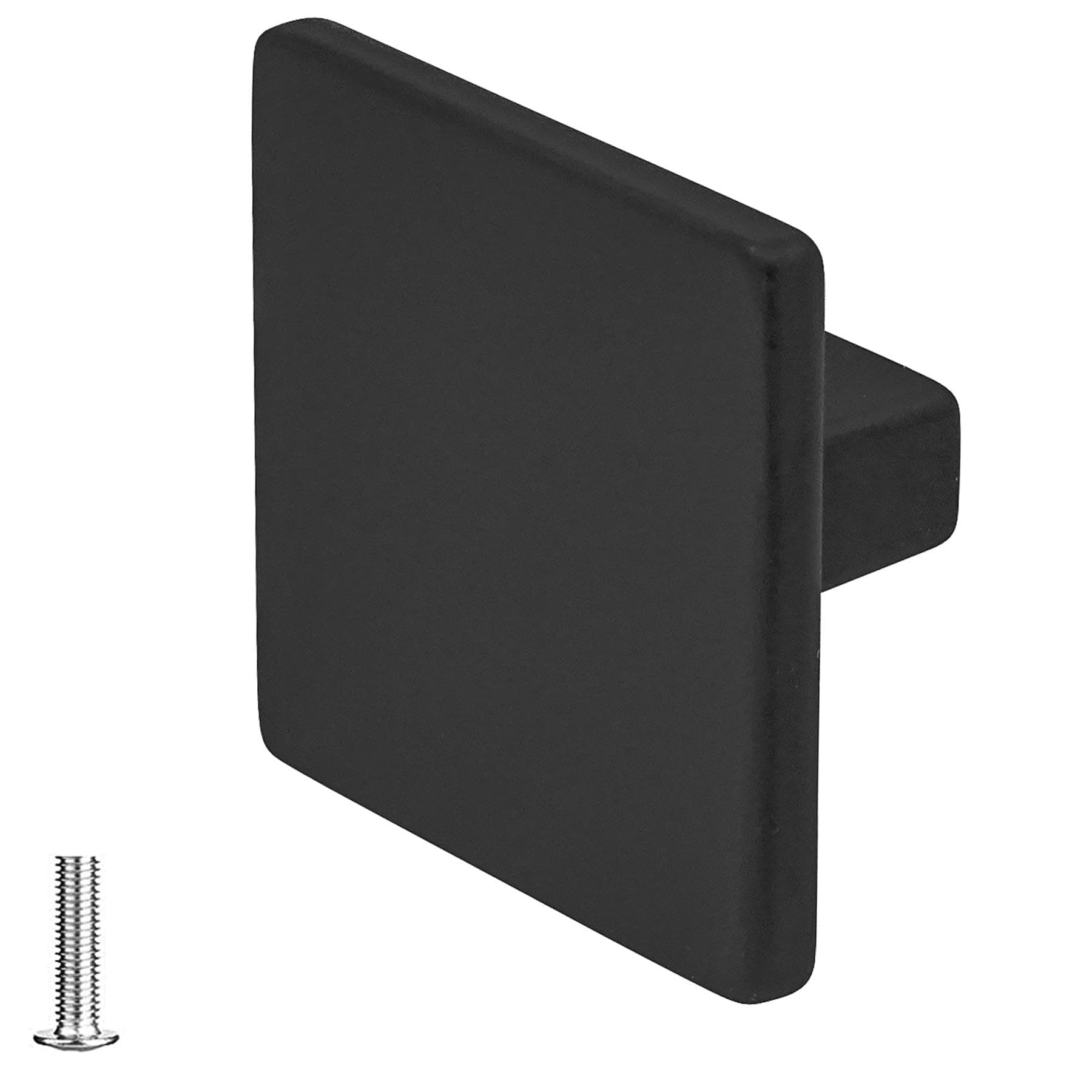 Decoranddecor Square Knob Polished Door Pull Handle Kitchen Cupboard Cabinet Drawer (40 mm * 40 mm, Matt Black)